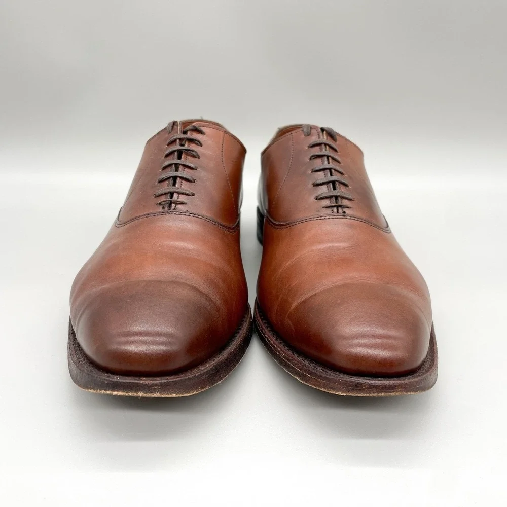 Allen Edmonds Carlyle Plain Toe Oxford Mens 13 D Brown Leather Dress Shoes Derby